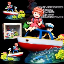 14cm Ponyo on the Cliff Ponyo and Sosuke anime fig...