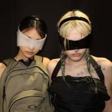 Fashion Punk Gradient Color Futuristic Sunglasses