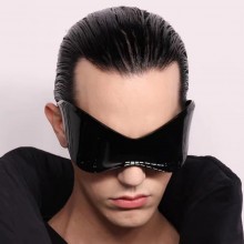 Oversized Cyberpunk Retro One Piece Sunglasses with Future