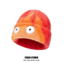 Retro Ice and Fire Man Gradient Flame Wool Knitted Hat