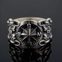 Vintage Northern Pirate Viking Compass Marine Rings