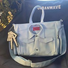 Mat Jenin Vintage Blue Jacket Novelty Tote Shoulder Bag