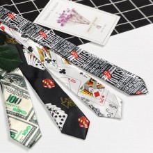 5cm Dollar Poker Print Tie Colorful Magician Necktie