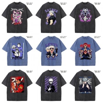 Jujutsu Kaisen anime short sleeve wash water worn-out cotton t-shirt