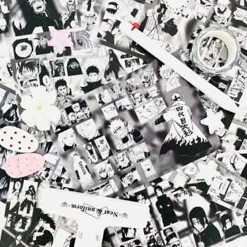 8Sheets Black and White Cartoon anime Poster Stickers set
