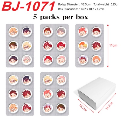5packs/box Haikyuu Mini Capsule Badge Brooch Beans
