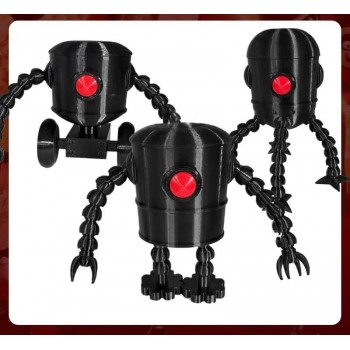 3D Printing Black Robot Action Figure Model