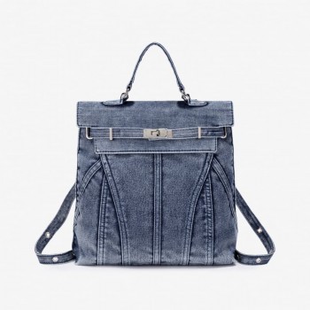 Retro British style denim backpack bags