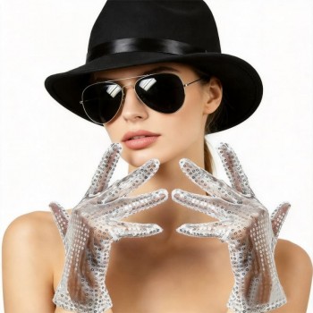 Michael Jackson cosplay Gloves Hat and Sunglasses set