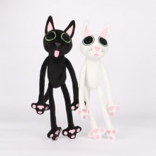 42cm Noodle Cat White Black Cat Plush Doll