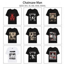 Chainsaw Man anime summer short sleeve cotton t-sh...