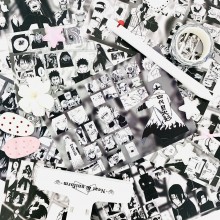 8Sheets Black and White Cartoon anime Poster Stick...