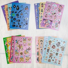 8Sheets One Piece anime Poster Stickers set