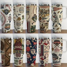 Vintage baseball 40oz tumbler Stainless Steel Bott...
