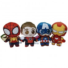 7.5inches Super Hero Iron Spider-man Captain America plush dolls(12pcs a set)