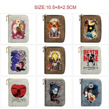 Death Note Zipper Short Wallet Card Holder Pack