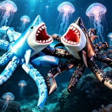3D Printing Sea Shark Monster Action Figure Model