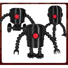 3D Printing Black Robot Action Figure Model