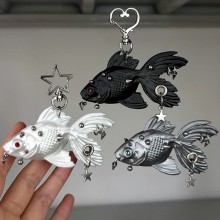 Gothic Punk Goldfish 3D Pendant key chains