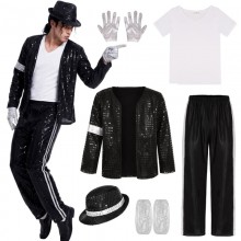 Michael Jackson Sequin Performance Suit Cosplay Costume set