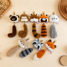 23cm Animal Tail Plush Key chain Shaking Head Bag Charm