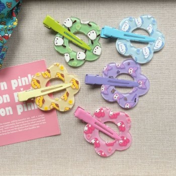 Sanrio Melody kitty Cinnamoroll Kuromi flower hair clips hairpin