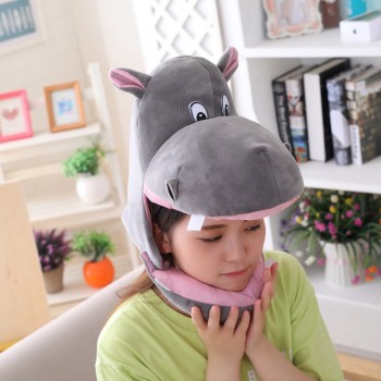 Funny Hippo Plush Hat Headgear