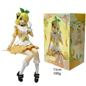 15cm Kagamine Rin sitting anime figure