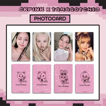 4pcs/set Black Pink star Lomo Cards