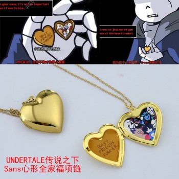 Undertale sans game heart necklace