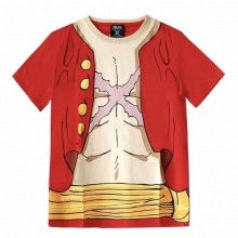 One Piece Character Designs Short Sleeve Printed T...