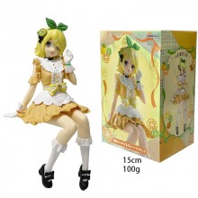 15cm Kagamine Rin sitting anime figure