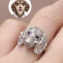 Cute Kitten Puppy Dog Head Rings