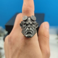 Hellboy Head Retro Punk Rings